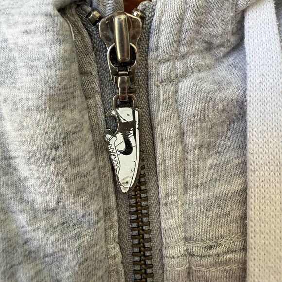 Vintage Nike Orange Swoosh Full Zip‎ Hoodie SZ XL Gray Rainbow Shoe Charm Rare - Picture 4 of 16